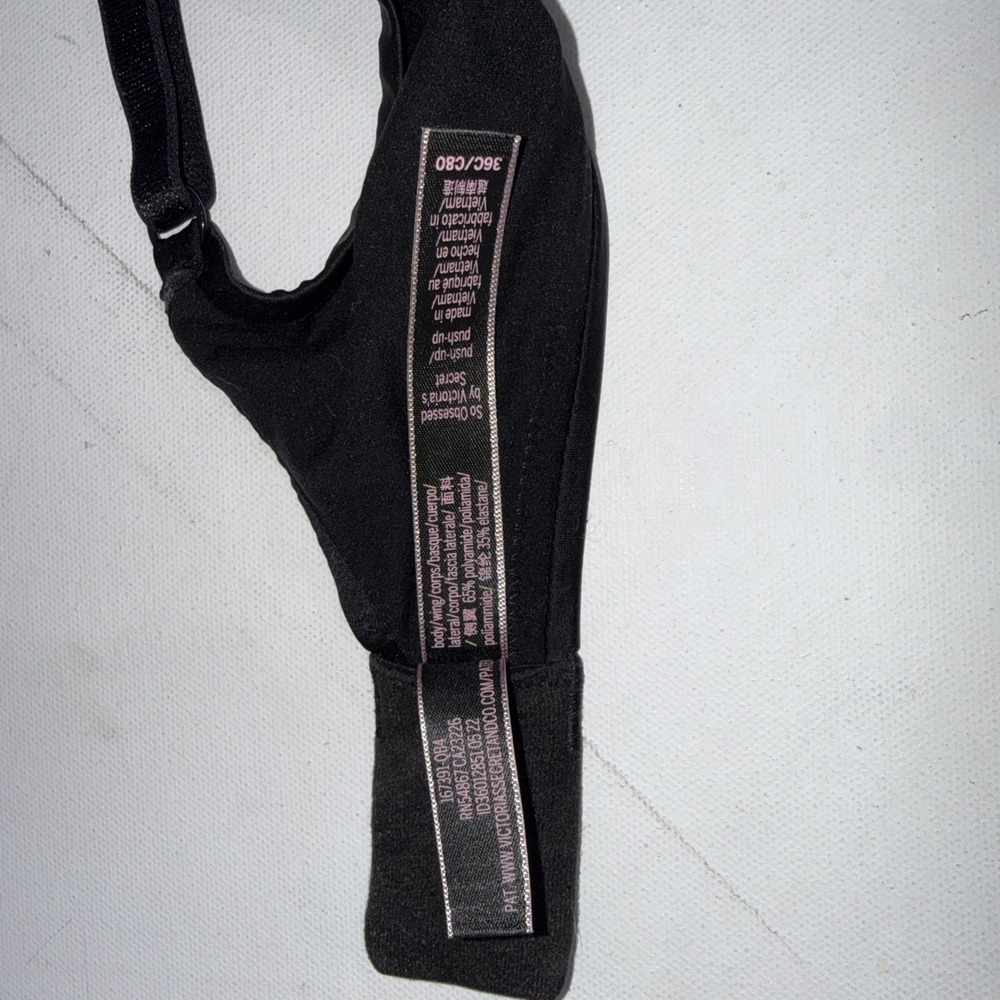 Victoria's Secret So Obsessed Sexy Black Adds 1.5 Cup Push Up Wired Bra Size 36C - Picture 4 of 8